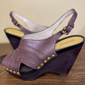 Michael Kors Studded Brown Wedges Size 10